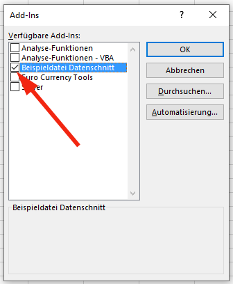 Excel Optionen Add-Ins verwalten