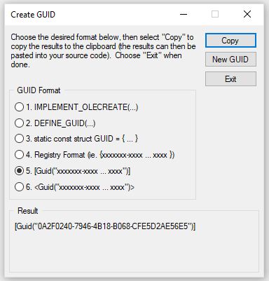 Create GUID