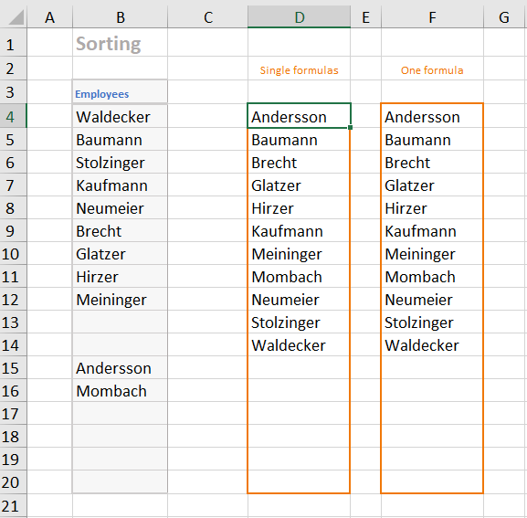 Excel array formulas Example 6