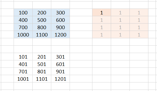 Excel Array formulas Case 2a