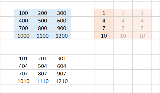 Excel Array formulas Case 4a